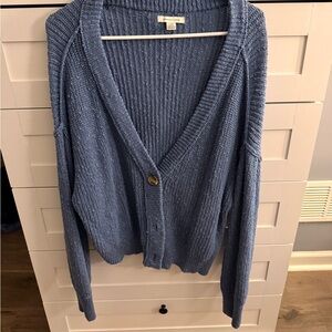 American Eagle Outfitters Ribbed Blue Cardigan